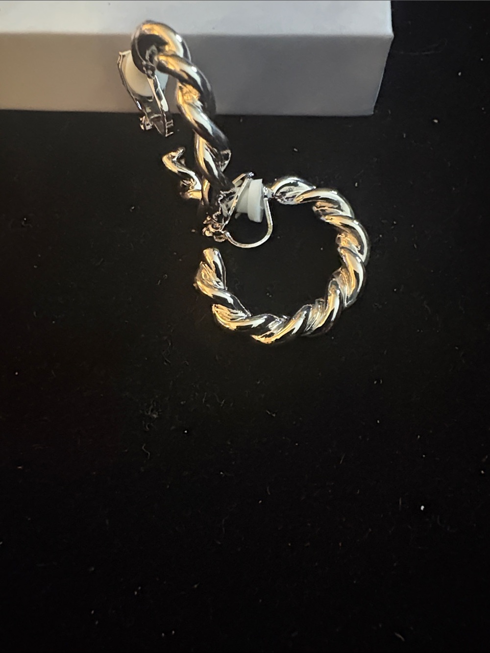 Silver-Tone Twisted Hoop Clip-On Earrings - Women Jewelry
